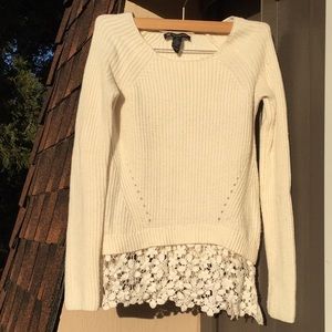 Off White Wool and Lace Sweater